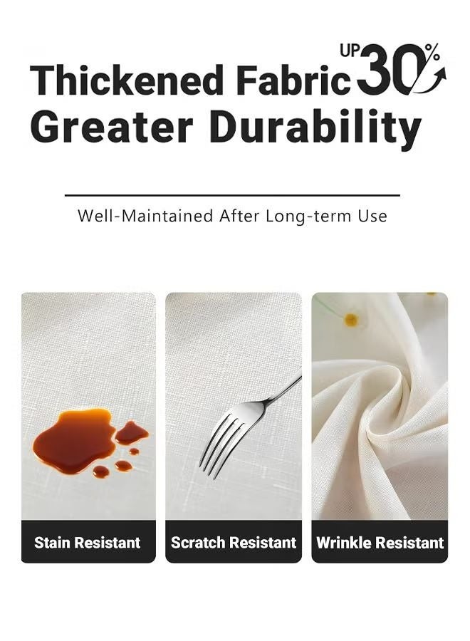 مفرش طاولة بنسيج جلد الخروف مقاس 140*200 سم، مقاوم للماء والطي، ومغلف طاولة مطهر ومقاوم للدهون للمطاعم - Image 5